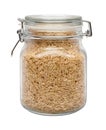 Brown Basmati Wild Rice in a Glass Canister Royalty Free Stock Photo