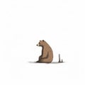 Minimalist Bear Illustration: A Satirical Masterpiece In The Style Of Edward Gorey And Oliver Jeffers