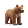 Adorable Brown Bear Toy Figurine, 3D Render Royalty Free Stock Photo