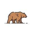 Brown bear line icon