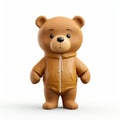 3d Rendered Brown Stuffed Bear In Hoodie And Slacks