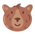 Brown Bear Muzzle as Russian Symbol Vector Illustration
