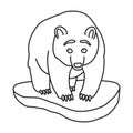 Brown bear vector icon.Outline vector icon isolated on white background brown bear. Royalty Free Stock Photo