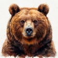 Brown bear on a white isolated background, king of the forest - AI generated image Royalty Free Stock Photo