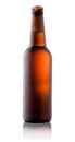 Brown beer bottle on white background Royalty Free Stock Photo