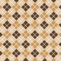 Brown Beige Black Argyle Diagonal Diamond Triangle Geometric Abstract Y2K Pattern Royalty Free Stock Photo