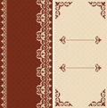 Brown and beige vector cards with arabic ornament