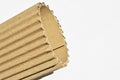 Brown and beige colored corrugated cardboard detail, roll cardboard Royalty Free Stock Photo