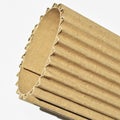 Brown and beige colored corrugated cardboard detail, roll cardboard Royalty Free Stock Photo