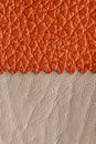 Brown and beige imitation artificial leather texture background. Abstract Royalty Free Stock Photo