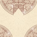 Brown Beige Invitation Card with Lace Mandala Decoration