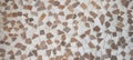 Brown beige natural pebble stone tile texture background banner, top view Royalty Free Stock Photo