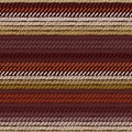 Brown and beige rug woven striped fabric seamless pattern, vector Royalty Free Stock Photo