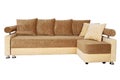 Brown and beige sofa isolated on white Royalty Free Stock Photo