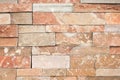 Brown or beige stone wall tiles texture.