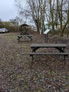 Portrait cute of benches in the park