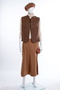 Brown beret, waistcoat and skirt. Royalty Free Stock Photo