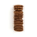 Brown biscuits in a plastic container isolated on white background Royalty Free Stock Photo