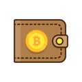 Brown bitcoin wallet