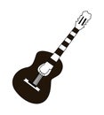 Brown and black color shped guitar Royalty Free Stock Photo