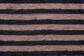 Brown and black striped pattern cotton polyester fabric textured Royalty Free Stock Photo