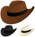 Brown, Black and White Cowboy Hats