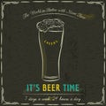 Brown blackboard with cold mugs of beer and text Royalty Free Stock Photo