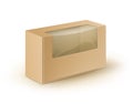 Brown Blank Cardboard Rectangle Take Away Box Packaging For Sandwich, Food, Gift, Other Products with Plastic Window