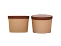 Brown blank short Tub Food Plastic Container packaging with clip