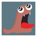 Brown blob monster with open mouth vector illustration