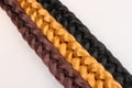 Brown,blond and black hair braid Royalty Free Stock Photo