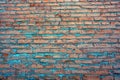 Brown blue background of a brick wall on the facade of a residential building Royalty Free Stock Photo