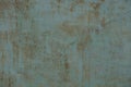 Brown blue metal background from rusty iron fence wall Royalty Free Stock Photo