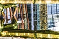 Brown Blue Pier Reflection Abstract Gig Harbor Washington State Royalty Free Stock Photo