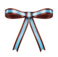 Brown with blue satin bow on the isolated Royalty Free Stock Photo