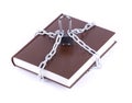 The brown book is linked chain and padlock Royalty Free Stock Photo