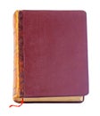 Brown book with red bookmark isolated on a white Royalty Free Stock Photo