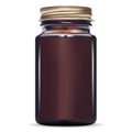 Brown Bottle. Amber Glass Fish Cod Medical Jar