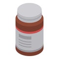Brown bottle pills icon, isometric style Royalty Free Stock Photo