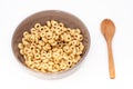 Brown bowl with cereals Royalty Free Stock Photo