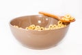 Brown bowl with cereals Royalty Free Stock Photo