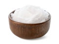 Brown bowl of coconut oil on white background Royalty Free Stock Photo