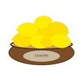 Brown bowl with lemons. Royalty Free Stock Photo