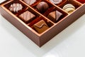 Brown Box of Chocolate with Chocolates Royalty Free Stock Photo