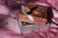 Brown box with gift Royalty Free Stock Photo