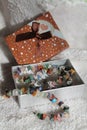 Brown box with gift Royalty Free Stock Photo