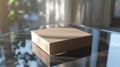 Brown Box On Glass Table With Reflection Royalty Free Stock Photo