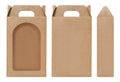 Brown Box window shape cut out Packaging template, Empty Box Cardboard, Boxes Paper kraft material Gift Box Brown Packaging carton Royalty Free Stock Photo