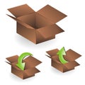 Brown Boxes: Empty, Upload and Download