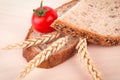 Brown bread & wheat Royalty Free Stock Photo